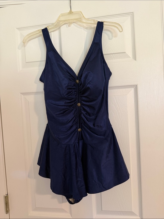 Le Cove Other - Navy Ruched One-Piece Swimdress - Classic Womens Swim